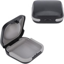 Kasus perlindungan untuk alat bantu dengar travel Hard Small Splashproof 2.16 "* 2.04" * 0.39 "Cushioned Interior untuk 2 Hearing Aids, ITE, RIC (Black)