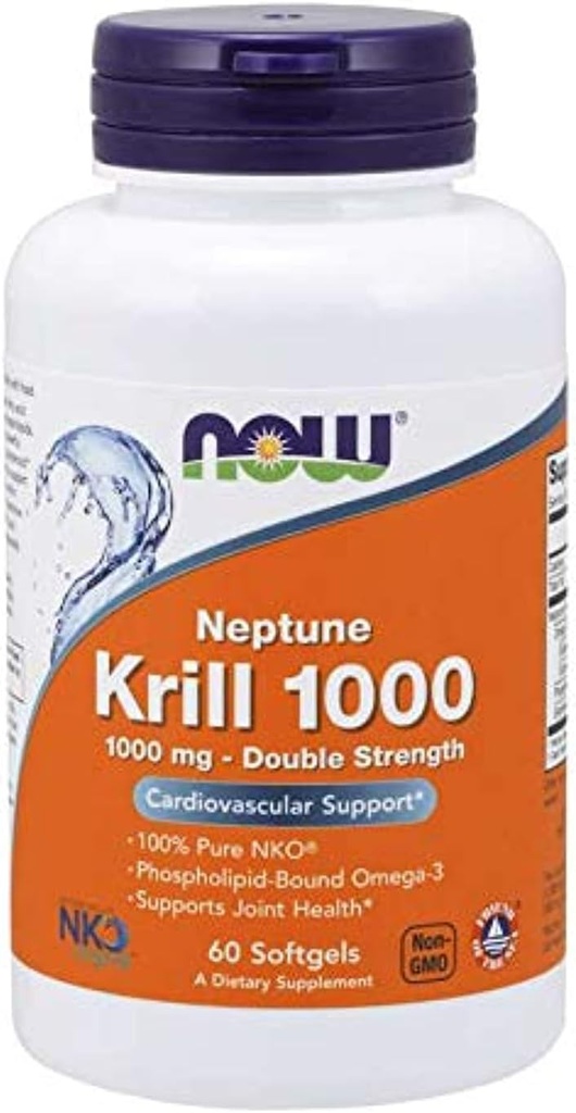 Sekarang Makanan Neptunus Krill 1000 Minyak Ikan 1000 Milligram, 60 Softgels (2 Pack)