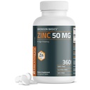 Bronson Zinc 50 MG High Potency Support Imune, Antioksidant & Skin Health - Non-GMO, 360 Vegetarian Tablet