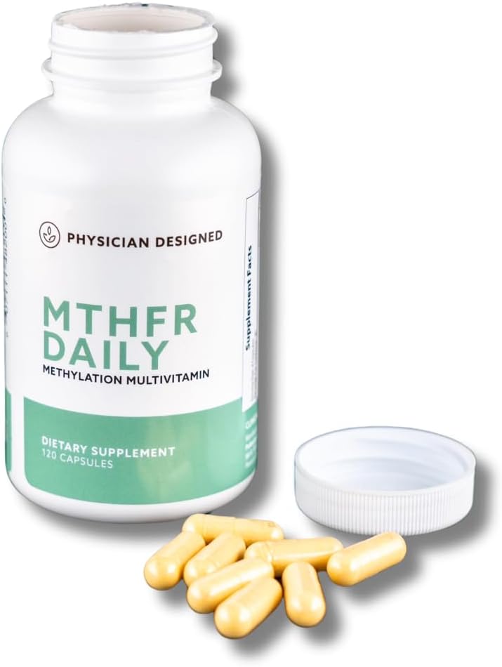 Physician Designed MTHFR Daily Multivitamin = 124. Methylated Multivitamin for Men & Women & Women 124; for Energy, Mood, & Heart 124; Vitamin B-Complex 126; 120 Capsules