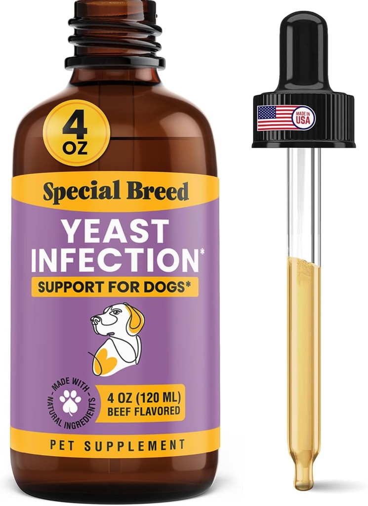 Pengobatan Infeksi Yeast untuk Anjing - 4 Ounces - Peninggalan Itch Soothing, Pengobatan Infeksi Telinga, Pembaharuan Irritation & Inflammation, 4 oz