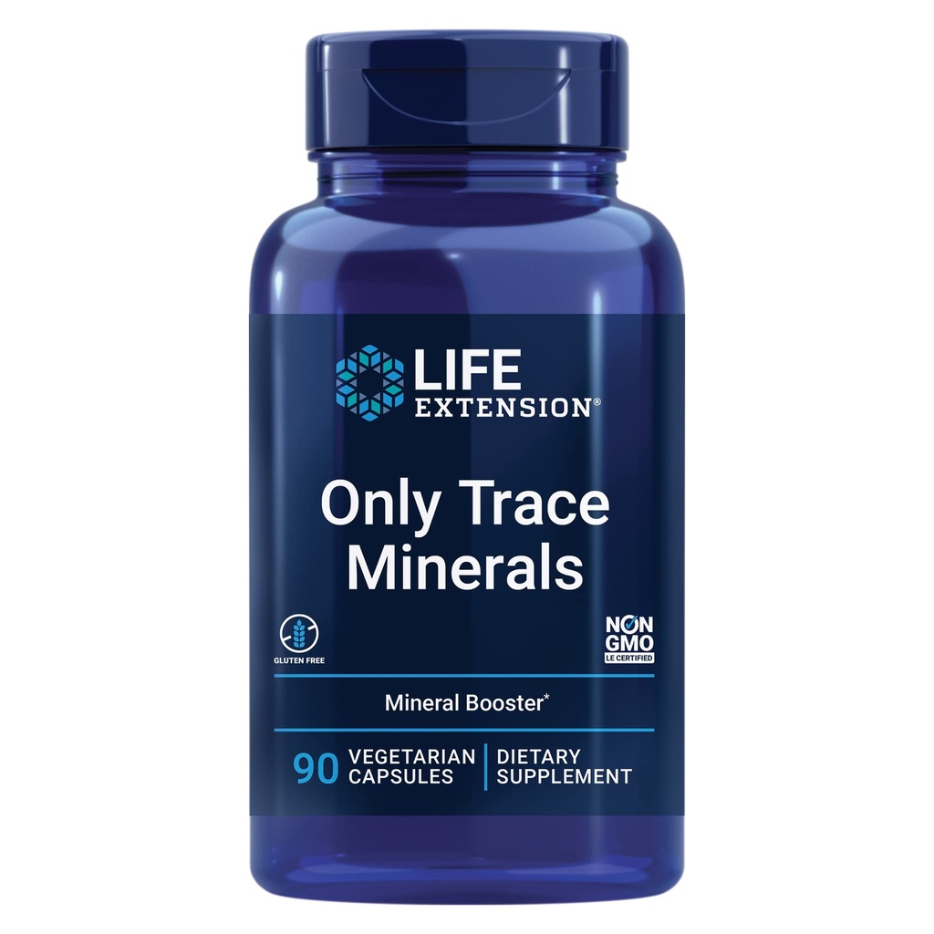 Ekstensi Hidup Hanya Trace Minerals, dosis harian zinc, Chromium, Boron, Copper, Manganese, Vanadyl sulfat, Gluten- Bebas, Non-GMO, Vegetarian, 90 Capsules