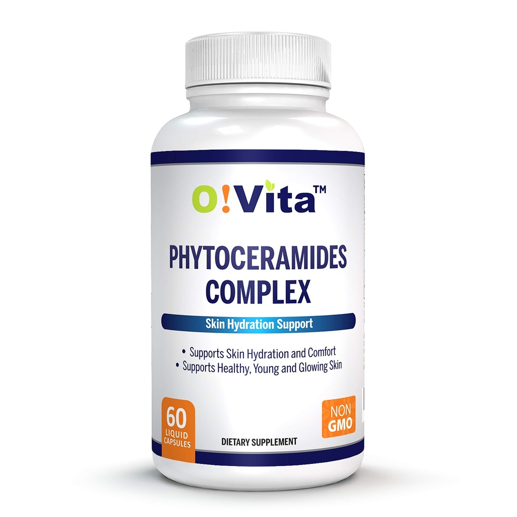 Phytoceramides Complex, Skin Repair and Reperemenation, Anti- Aging Support, Plant-earted Ceramides, with Vitamins C, B-6, and B-12, 2- Month Supply (60 None-GMO Liquid Capsules)