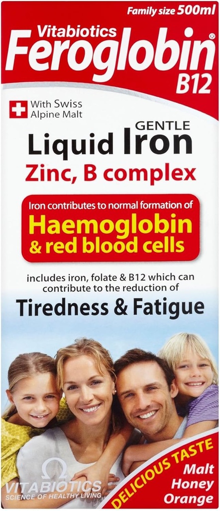 6 Units (Blak Pack) Vitabotic Feroglobin B12 Gentle Liquid Iron, Zinc, Minemary & Vitamin B Kompleks 500ml