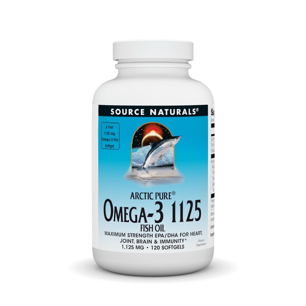 Source ArcticPure Omega-3 Fish Oil 1125g Ultra Potency Maximum EPA + DHA for Heart, Gabungan, Otak & Imune Kesehatan - 120 Softgels