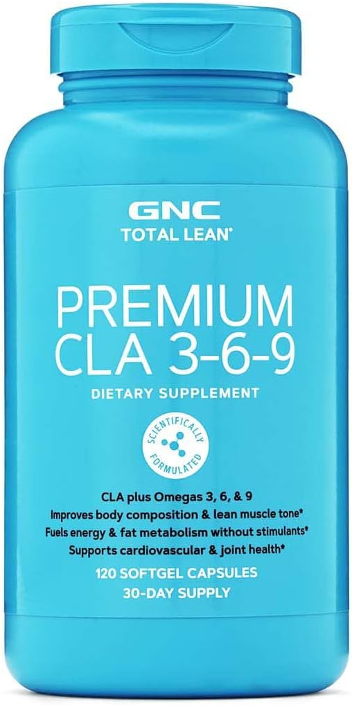 GNC Total Lean Premium CLA 3- 6- 9, 120 Softgels, Pendukung Latihan dan Pemulihan Otot
