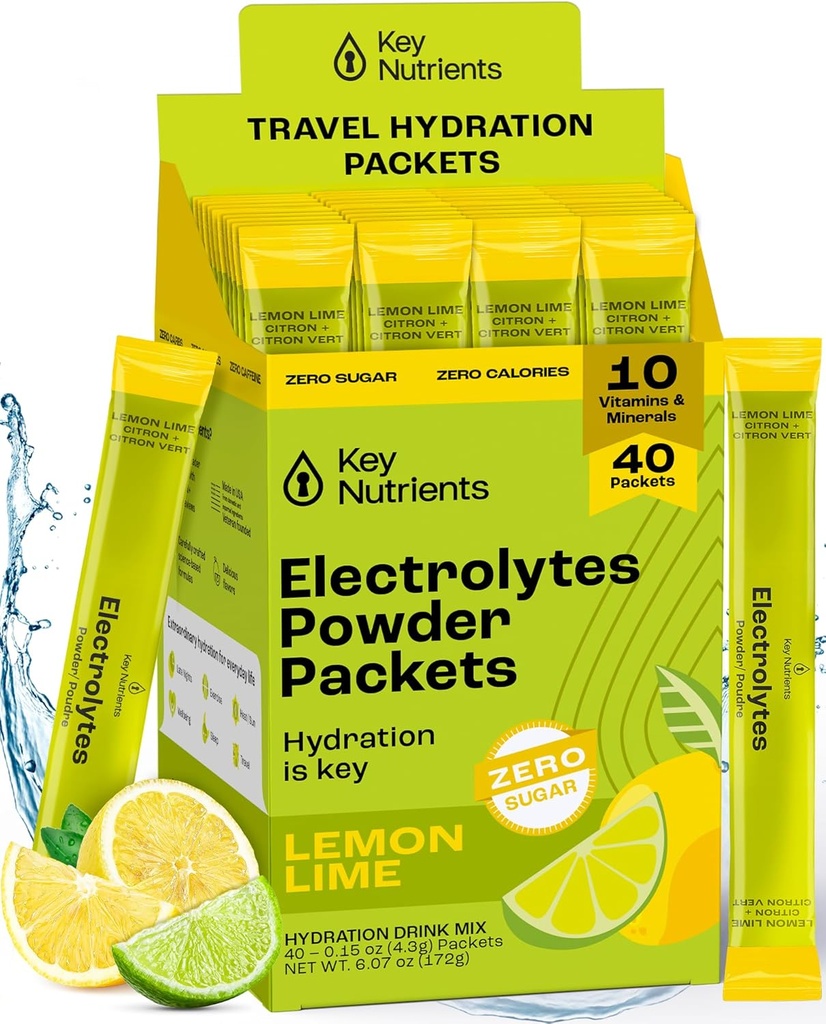 KEY NUTRIENTS Electrolytes Lemon Lime 40 's Stick Packs