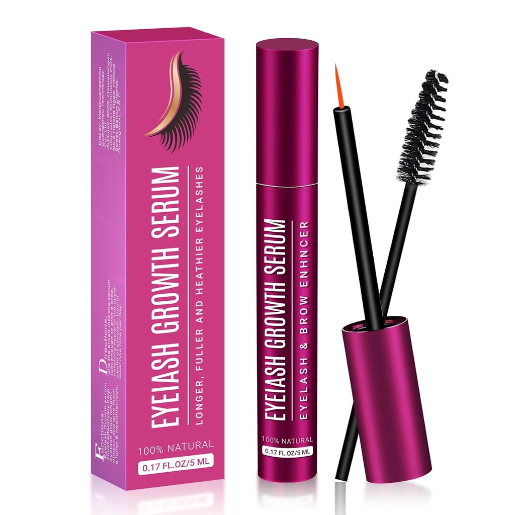 Lash Serum 5ML for Eyelash Growth - Premium Formula for Longer, Fuller, and Thicker Lashes - Lepaskan Daya Alam untuk Hasil Mesmerizing