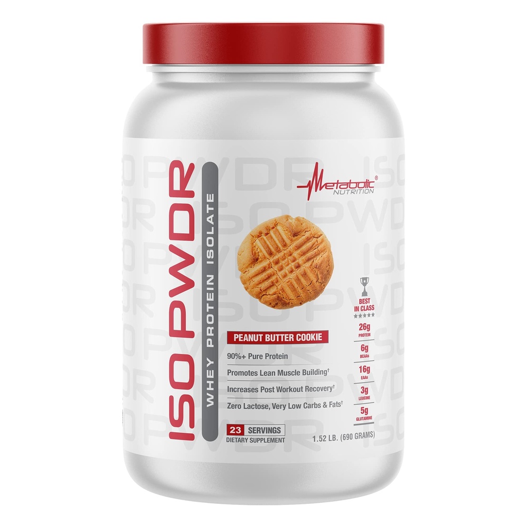 Whiy Protein Metabolic Isolate ISO PWDR Peanut Butter Cookie, 1.54lb, 23 Servings, 26g Protein, Fast Digesting, Zero Carbs, Delicious Flavor, Very Low Carbs & Fat, Zero Laktosa