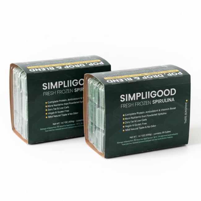 Spirulina Cubes - High Protein, Vitamin-Rich Superfood dengan Natural Flavor - Vegan, Gluten- Free Powerhouse Spirulina Pods for Smoothies - (840, Grams)