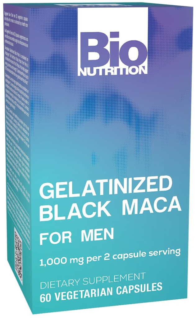 Bio Nutrition Glatinized Black Maca 60 Vegetarian Capsules 124; 1.500 mg per Serving 124; Energy Boost 124; Calcium 124; Magnesium 124; Posphorus