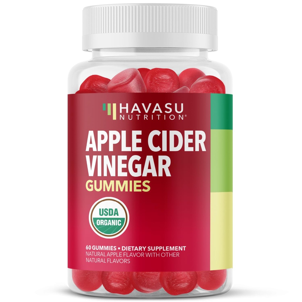 Apple Cider Vinegar Gummies - Organic ACV Vitamin for Digetical Health, Metabolisme & Gut Duption - 60 Count - Vegan, Non-GMO, Gluten- Free - Delicious Flavor & No Harsh Taste - 1 Bulan Supply