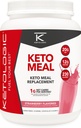 KetoLogic Keto Replacement Meal Shake Powder Untuk Hasil Optimal + MCT Oil + Grass- Fed Whey - Sempurna Formulated Makros untuk Ketosis - 20 Servis - Strawberry