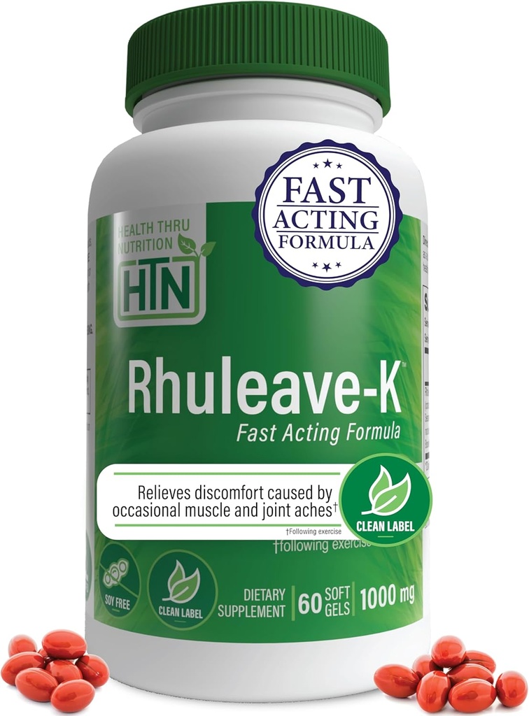 Health Thru Nutrition Acute Formula 124; Rhuleave-K 1,000mg Curcumin, Boswellia dan Black Sesame Seed Oil 24; Gabungan dan Muscle Fast Acting 124; Clinically Studised 124; Non-GMO (Paket 60)