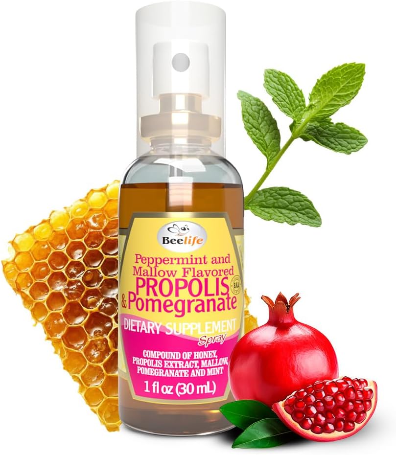 Beelife Propolis Throat Spray - Soothing Honey, Mint & Petrate - Natural Immune Support & Sore Throat Relief - Antioksidants, Rich in Flavonoid & Artepilin C, No Sugar, Gluten- Free, 1-Pack, 30ml