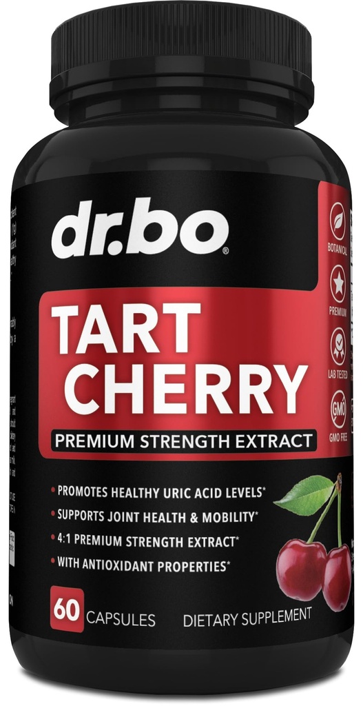 Tat Cherry Extract Capsules Supplement - Pembersihan Uric Acid Flush Cleanse Antioksidant Pill Tersisa - Tart Cherry Capsules Anthocyanin Supportions Ultra Pure Pill