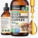 BiO KRAUTER Dozen Mushroom Tincture - Imune Support Drops - Promotes Digetical & Cognitive Duption - Non-GMO, Liquid Immunity Defenation Formula - 4 Fore oz Bottle