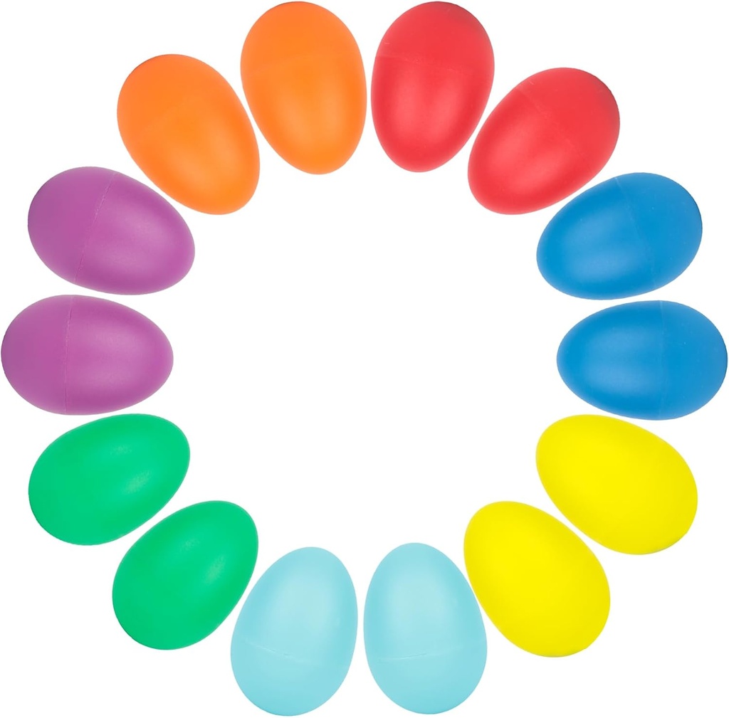 SallyFashion 14PCS Egg Shakers Set, Percussion Instruments Musical Egg Maracas untuk Anak-anak Musik Digambar