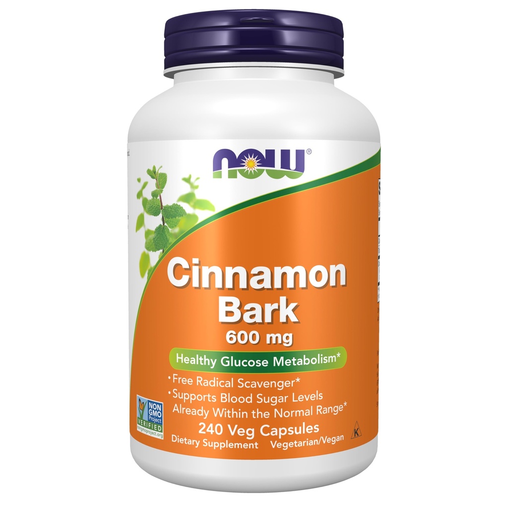 Sekarang Makanan Suplemen, Cinnamon Bark 600 mg, Proyek Non- GMO Diverifikasi, Sehat Ghealga Metabolisme *, 240 Veg Capsules