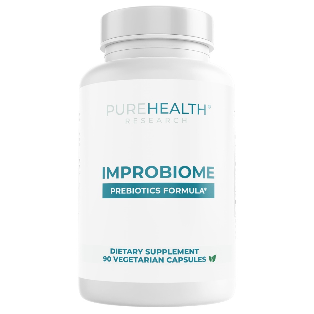 PUREHEALTH RESEARCH Improbiome Prebiotic Fiber Suplement-Natural Dull for Healthy Gat-Digetical Nutration Suplemen - Apple Pectin Capsules - 90ct