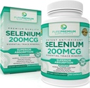 PurePremium Selenium 200mcg Suplemen - L Selenomethionine Estionine Mineral - Daily Support untuk Normal Thyroid, Imune System 124; Normal Prostate Fungsi - 3 Bulan Tambahan - 100 Kapsul