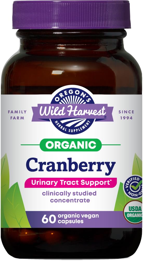 Oregon 's Wild Harvest None-GMO Gluten- Free Cranberry, Organic Herbal Suplemen, 60 Count