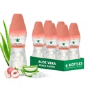 Aloe jus vera (rasa Peach) dengan besar chunky aloe pulp murni (6 Paket) Tanaman berbasis jus besar untuk dehidrasi dan berisi pulp aloe besar. Hal ini sehat untuk orang dewasa dan anak-anak