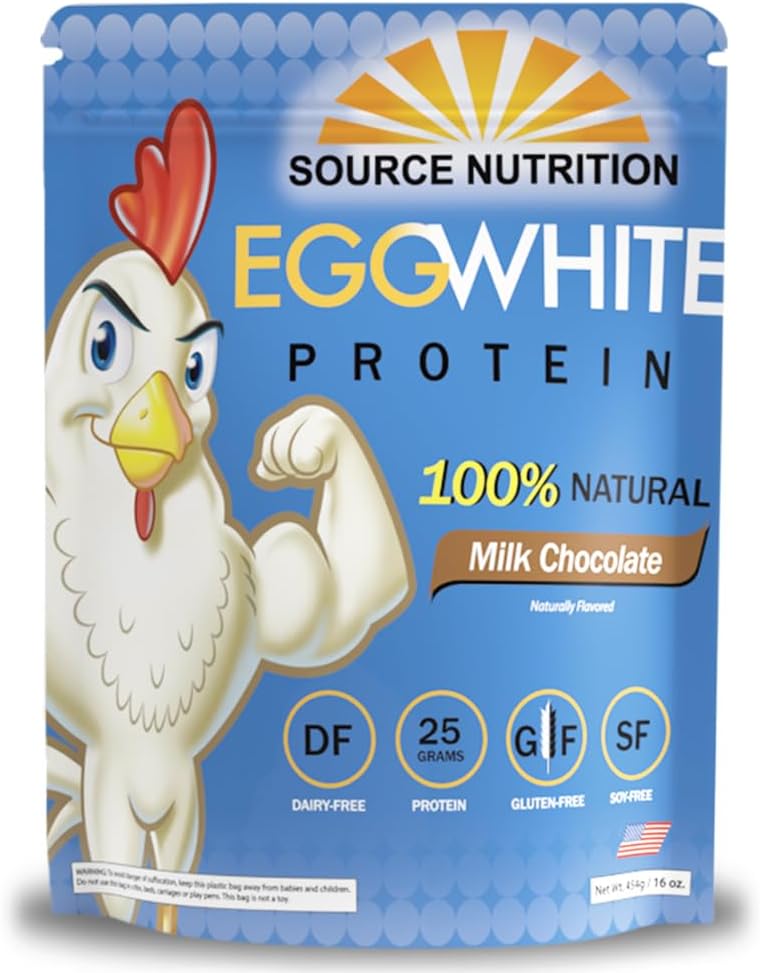 1 lb Egg White Protein Powder oleh Nutres Sumber - 25 Grams Protein, Set Lean Muscle, Dairy Free - Susu Coklat