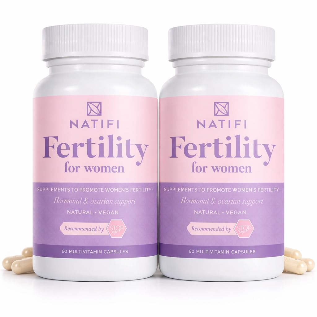 Natifi (2 Botol Fertility Prenatal Vitamin Regulate Siklus Keseimbangan Hormones, Bantuan Ovulasi. Konsep Multivitamin untuk Perempuan. 60 Caps Folic Acid, Myo Inositol, Vitex