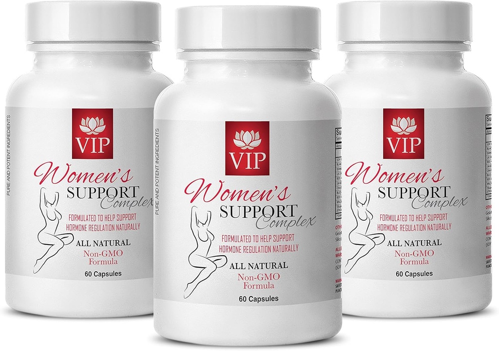 Hot Flashes Menopause Relief - Dukungan Perempuan Kompleks Natural - Licorice Root Extract - 3 Botol (180 Kapsul)
