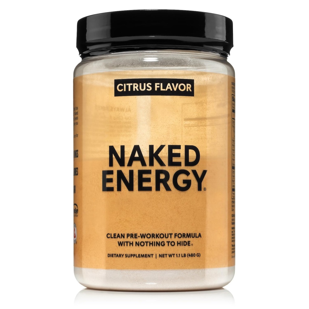 NUSD Citrus Energy - Citrus Flavared Clean Pre Workout Suplement for Men and Women, Vegan Friendly, No Added Sweeteners, Colors or Flavors - 30 Servis