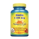 Nature 's Life Biotin 2500mcg 124; Heally Hair, Skin, Nail & Metabolisme Dukung 128; Non-GMO 124; 200 Vegetable Capsules