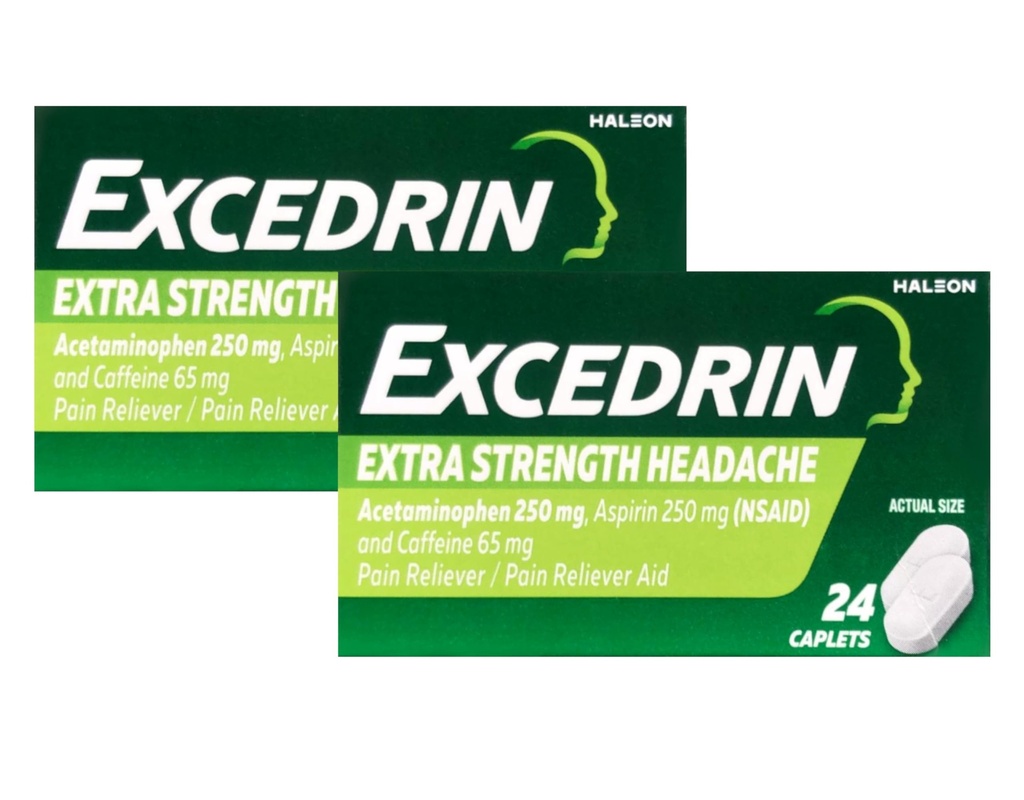 Excedrin Ekstra Kekuatan - 24 Caplets, Paket 2