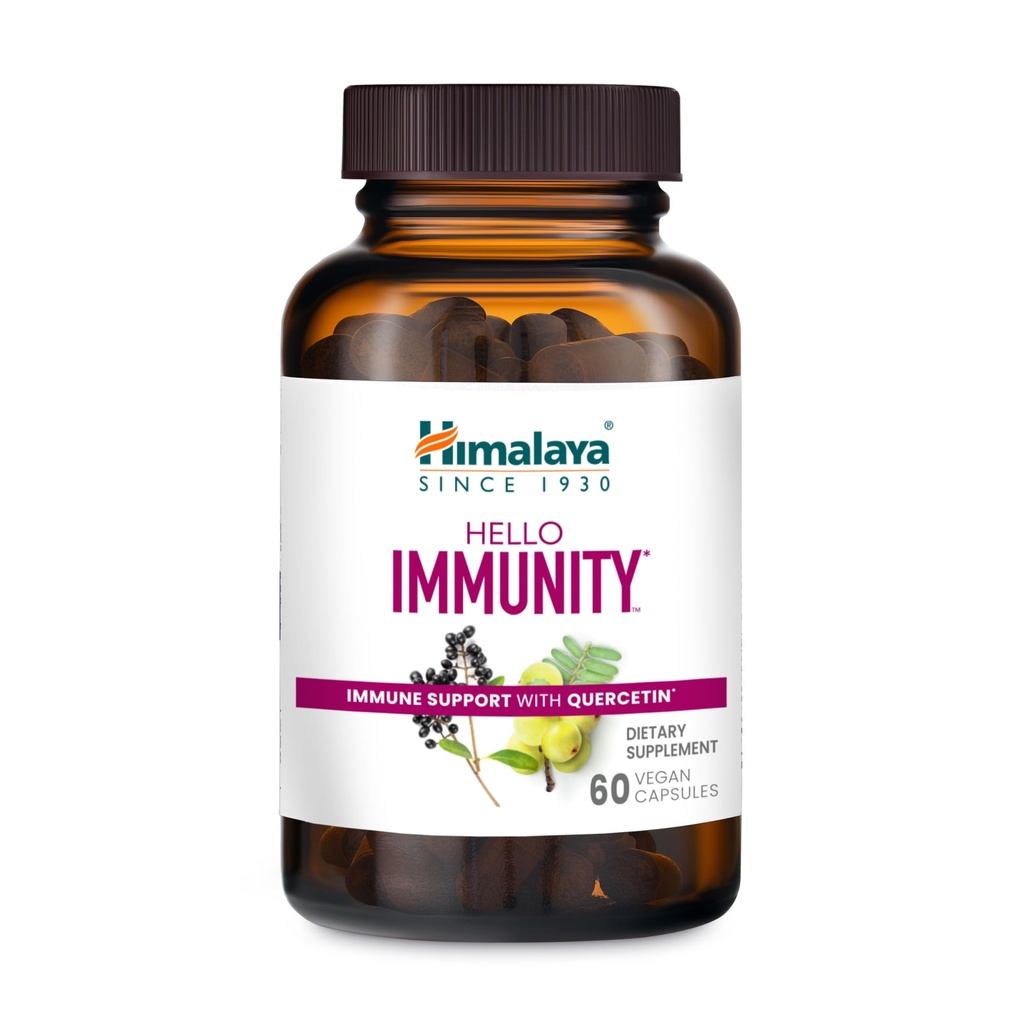 Himalaya Hello Imunitas dengan Quercetin, 60 Day Supply - Herbal Ammune Supplemen, Bioflavonoid dan AntioksidanAntioksidant untuk Imunity dan Daily Wellness - Vegan, Non- GMO, Gluten Bebas, 500 mg, 60 Caplets