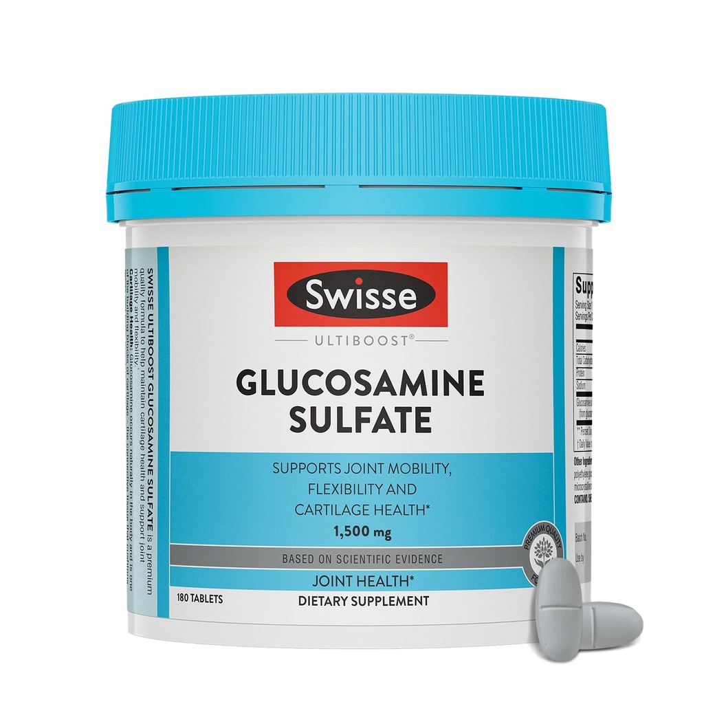 Swise Glucosamin Sulfate Support untuk Mobility and Flexibility Health 124; Perempuan dan Pria 124; Glucosamena 1500mg 124; 180 Tablet 124; 6 Bulan Suppply