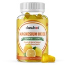 Magnesium Oxide Gummies 400mg, Magnesium Oxide Chewable Suplement for Dewasa & Kid, Nerve, Muscle, Bone & Heart Dukung, Non GMO, Pectin, Vegan, 60