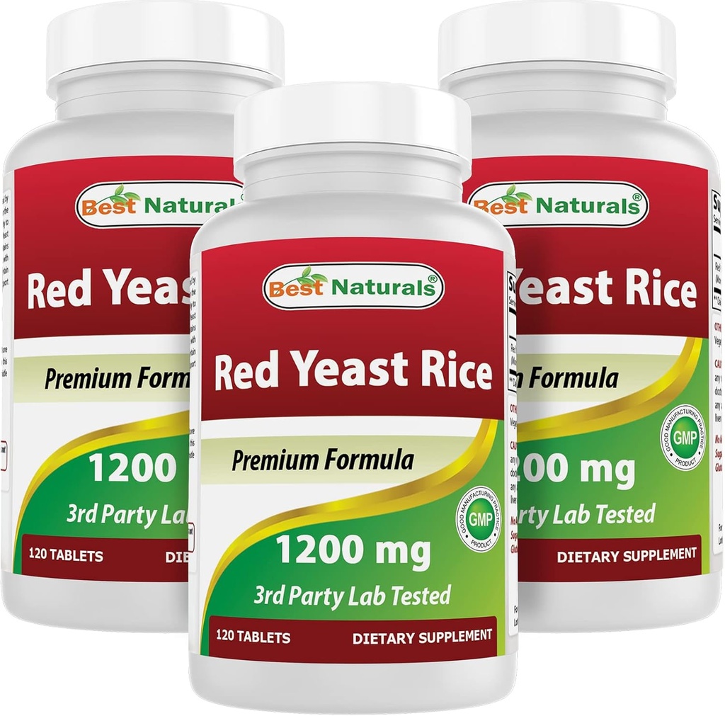 Terbaik Yeast Rice Merah 1200 mg (Non- GMO) 120 Tablet (120 Cacah (Paket 3)))