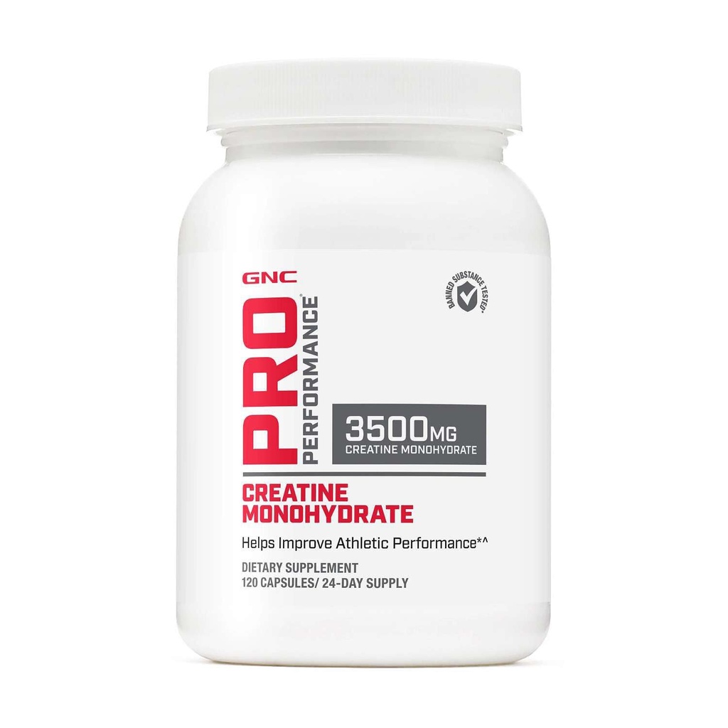 GNC Pro Performance Creatine Monohydrate 3.5g Supplement, Imporers Muscle Building, Endurance and Performance, 120 Kapsul, 24