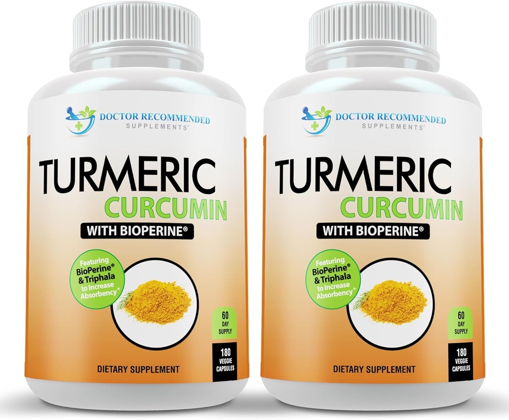 Turmeric Curcumin Suplement - 2250mg / d - Veggie Caps - 95% Curcuminoid with Black Pepper Extract (Bioperin) - 750mg Capsules - 100% Organik - Paling Kuat Turmeric (Paket 2)