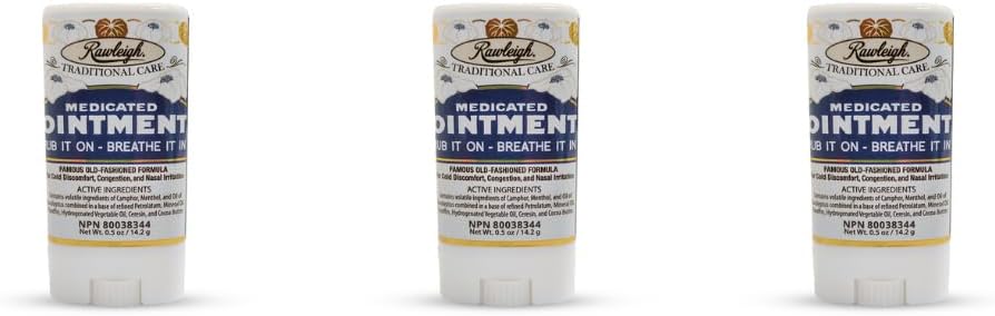 Rawleigh Mediating Ostable Stick 0.5 oz (14.2g) - Classic Aromatic Chest Gosok di Portable Stick Format - Non-Greasy - Paket 3