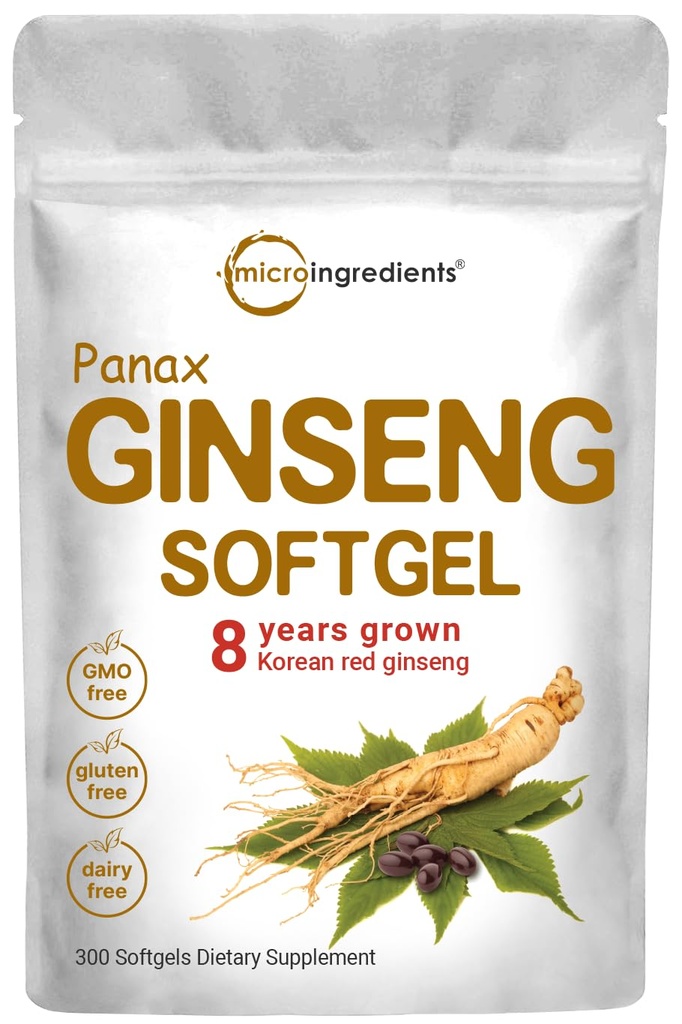 Mikro Ingrediens Red Panax Ginseng Tambahan 6000 mg Per Serving, 300 Softgels 124; Potensi Tinggi Korea Ginseng Ekstraksi dengan Aktif Ginsenosides 124; Dukungan Energi & Imune Kesehatan 124; Non-GMO