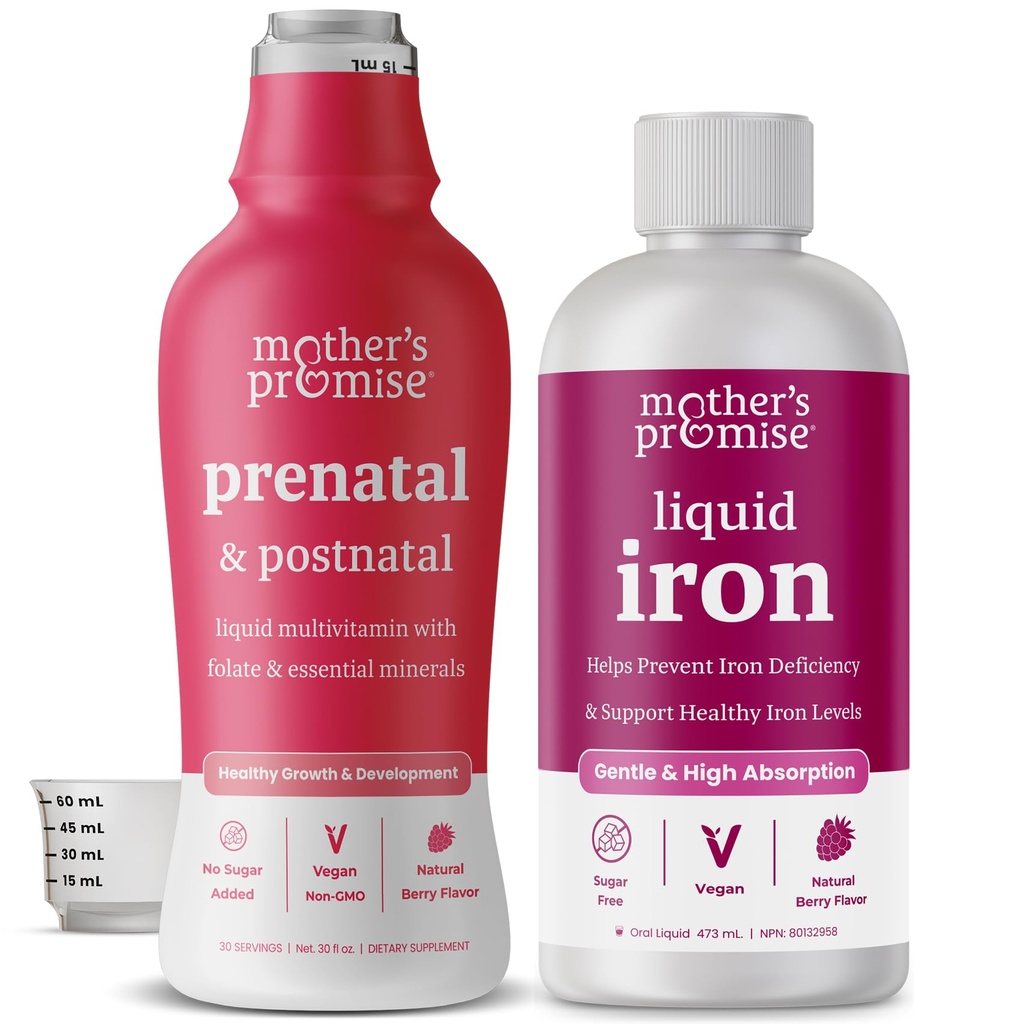 Ibu Janji Cairan Besi & Prenatal Cairan Multi Bundle