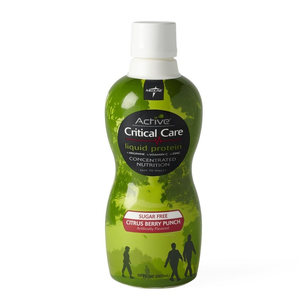 Medline ent697 Aktif (Critical Care) Protein cair, Sugar- Free Citrus Berry, 30 oz., 21 g Protein, 1 Botol