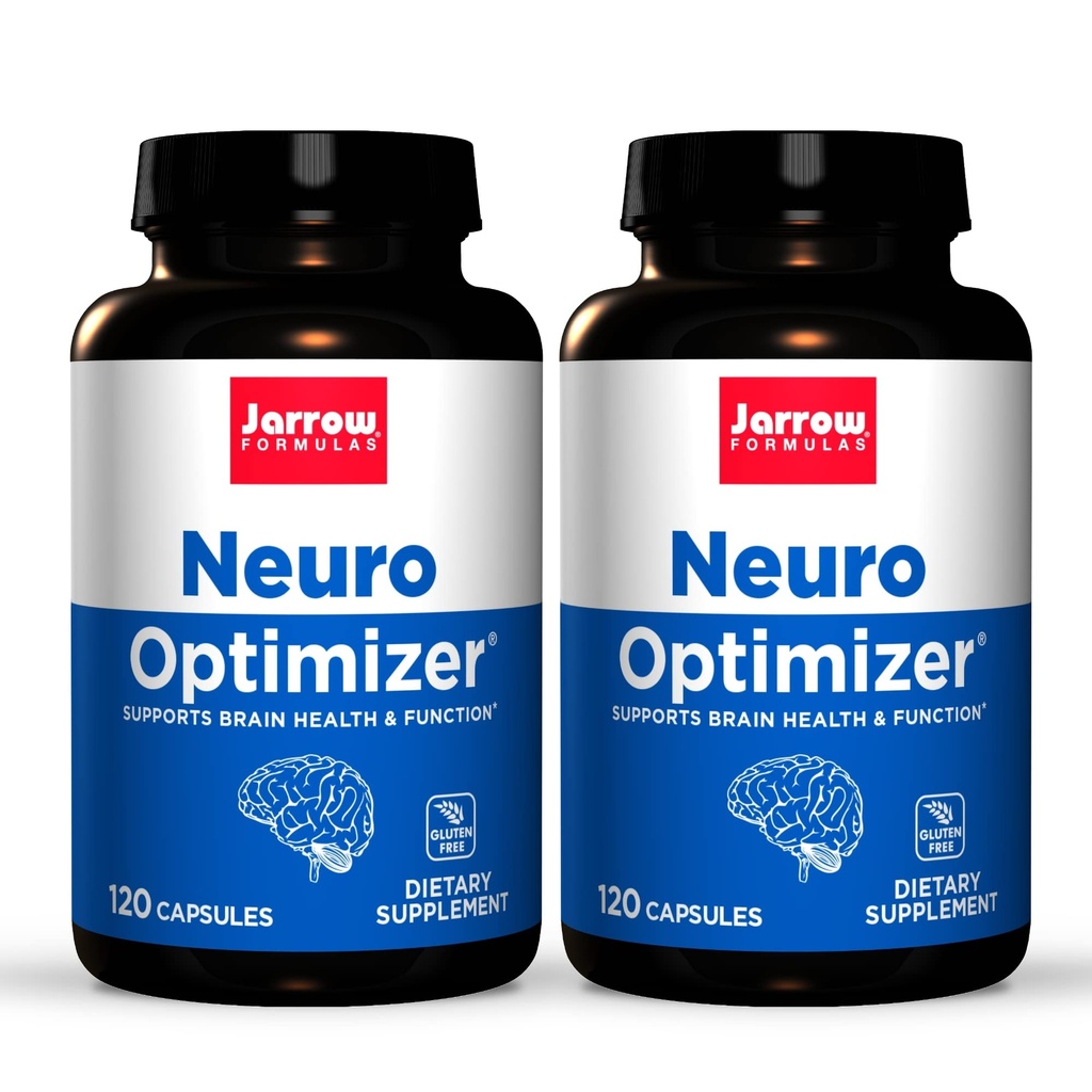 Jarrow Formulas Neuro Optimizer - 120 Capsules, Kembungkus 2 - Dukungan Kesehatan & Antioksidant - termasuk 7 Nouro Nutrients - Gluten Bebas - 60 Total Hamba