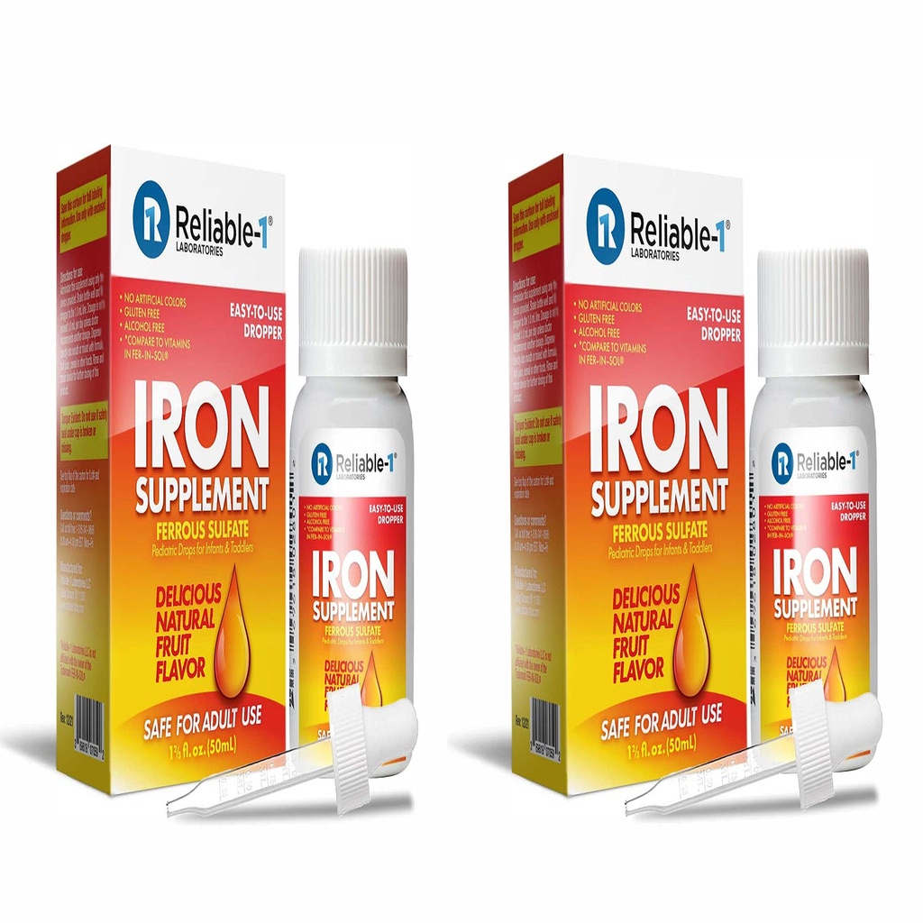 Ferrous SULFATE / Pediatric Drops for Infants & Toddler Iron Suplement (2- Pack)