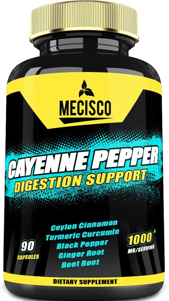 6in1 Cayenne Pepper Capsules dengan Ginger Root, Beet Root, dan Black Pepper dan More - 90 Capsules