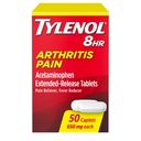 Tylenol 8 Hour Arthritis Relief Pain Extended- tablet Rilis, 650 mg Acetaminophen, Gabungan Reliever & Demam Reducer Medicine, Oral Pain Reliever for Arthritis & Joint Pain, 50 Count