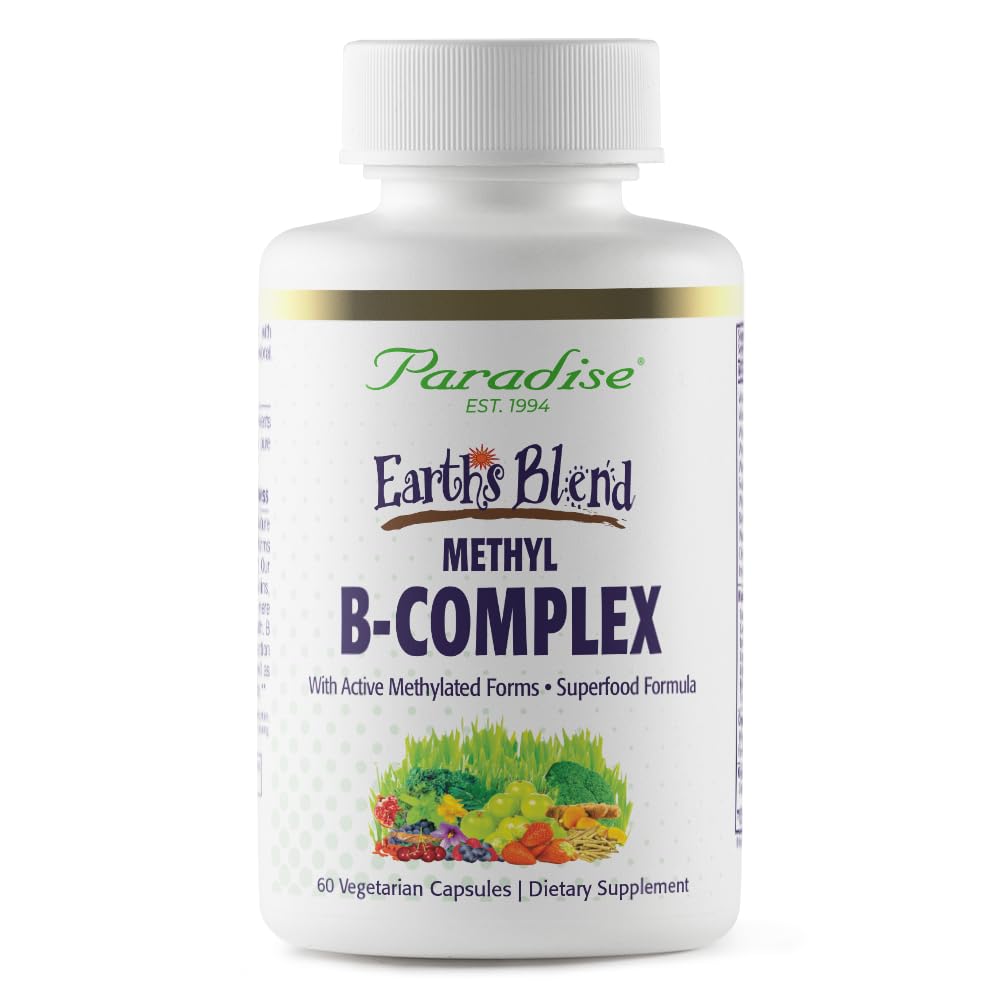 Paradise Herbs, Kompleks B- B-Compleks Bumi, Metode, Bentuk Aktif Aktif Enzimatikal dari B Vitamin + SuperFood, Mendukung Energi & Kebal, 60 Kapsul