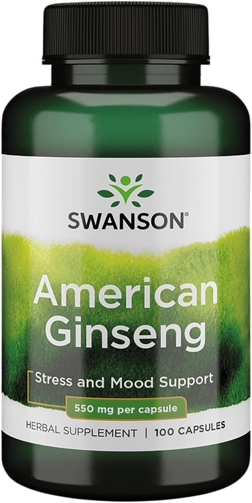 Swanson Premium Merek Amerika Ginseng 550 Juta 100 Capsules