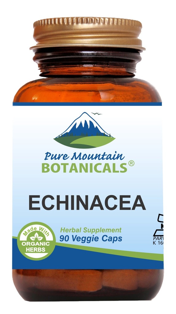 Gunung Botanicals Murni Echinacea Capsules Tambahan - Kosher Vegan Caps dengan 420mg Organik Echinacea Root